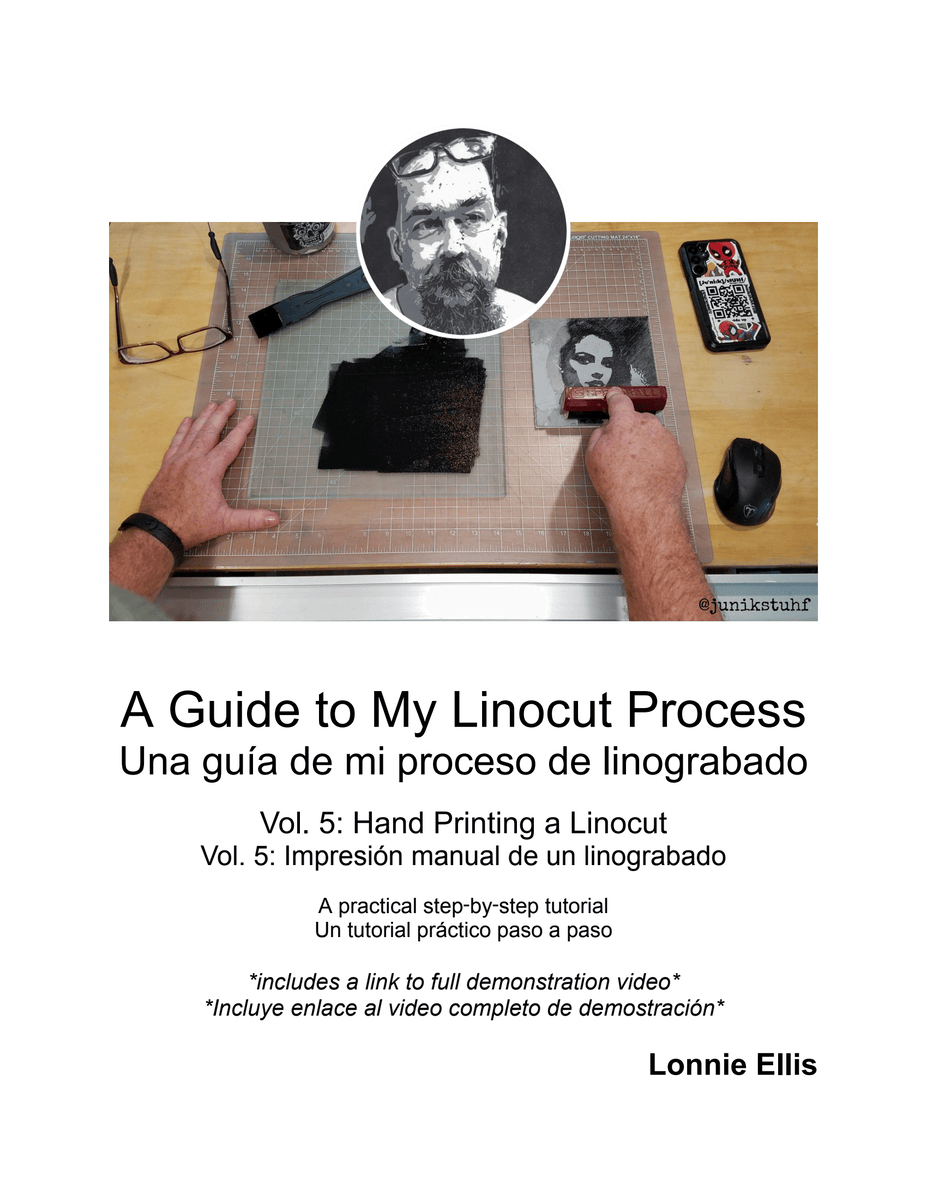 A Guide to My Linocut Process - Volume 5: Hand Printing a Linocut - Affordable Originals | art by Lonnie Ellis