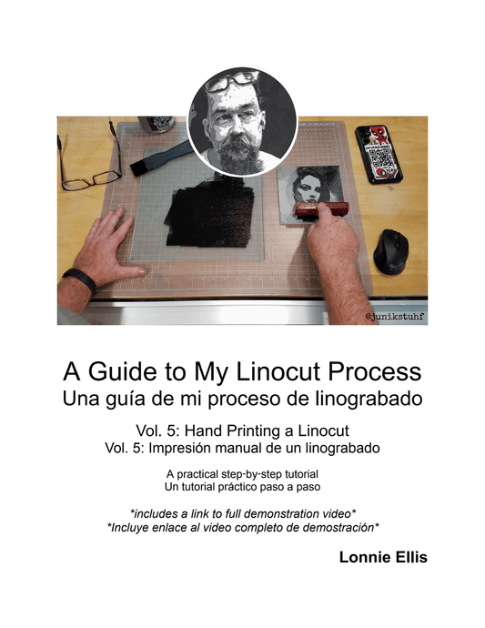 A Guide to My Linocut Process - Volume 5: Hand Printing a Linocut - Affordable Originals | art by Lonnie Ellis