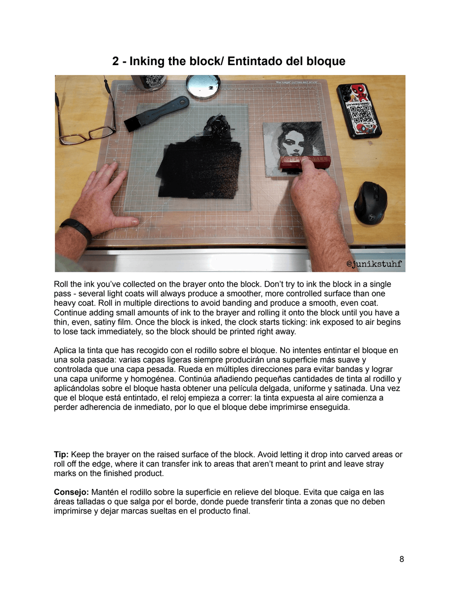 A Guide to My Linocut Process - Volume 5: Hand Printing a Linocut - Affordable Originals | art by Lonnie Ellis